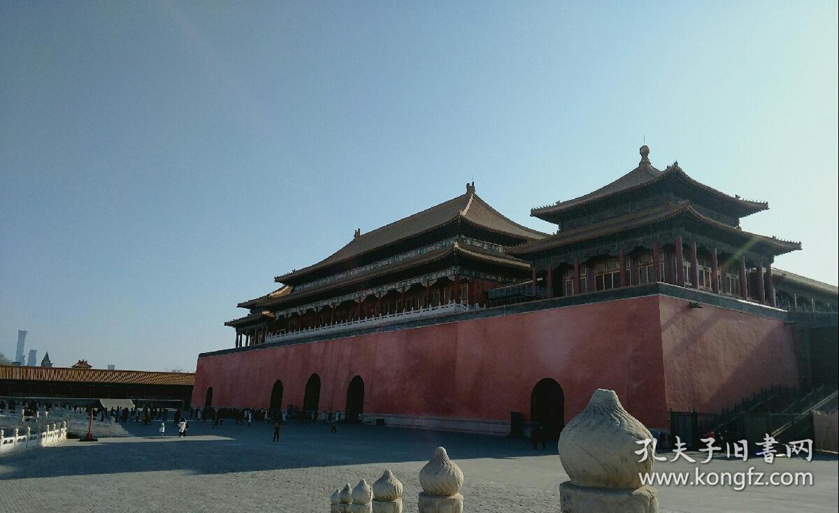 清末民初 北京 从内金水桥拍摄的午门 罕见角度 故宫 银盐老照片