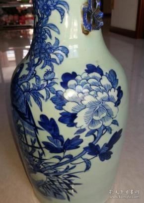 特惠清末民国花鸟图青花大花瓶包老惜残可做瓷器标本