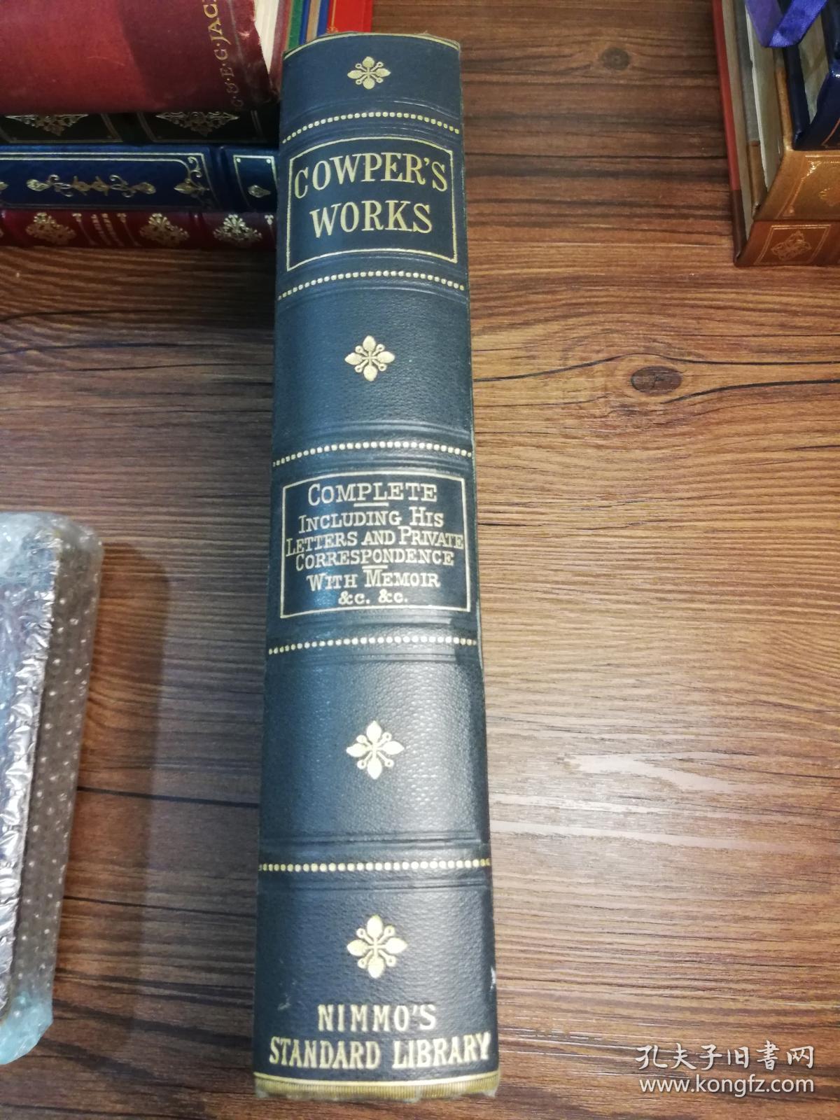 1888 the complete works of william cowper 有签名 顶金 24x17cm