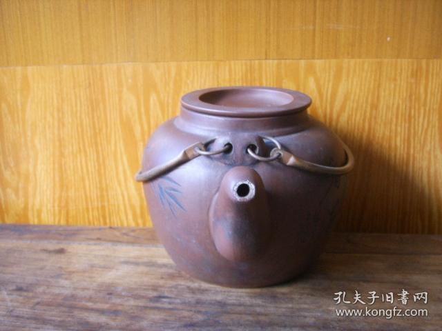 1985年亚平紫砂壶盖款亚平底款紫砂艺苑紫铜把全品