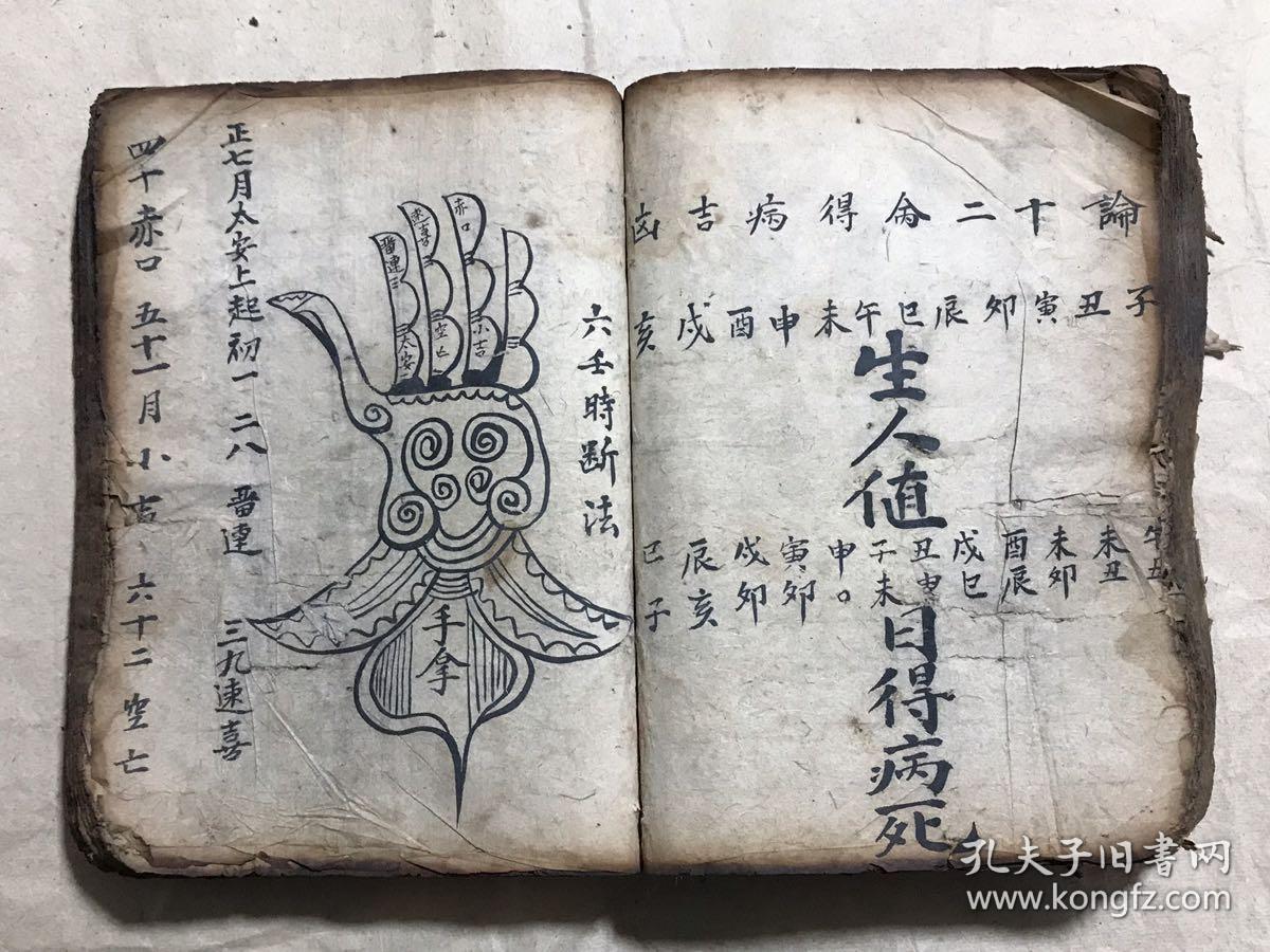 清代宗教符咒手抄本:阴阳总论,佛门道门密旨(送瘟疫时灾吉凶,起迴煞服