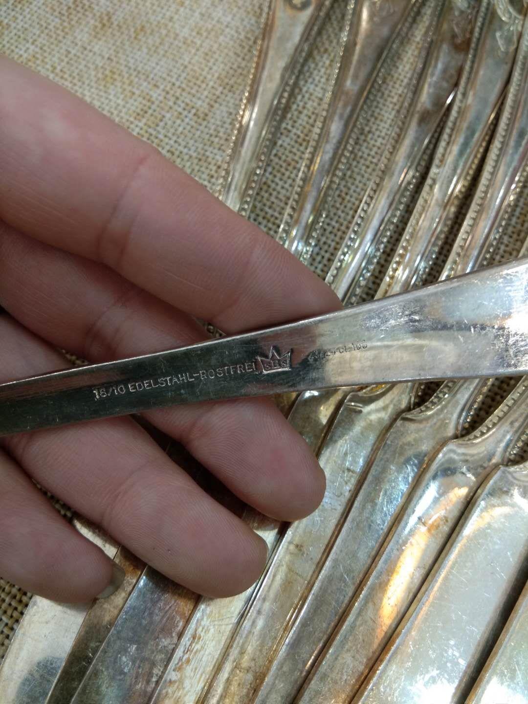 西洋欧洲古董德国餐具镀银100银刀12把叉1个大勺6个小勺6个一组可以