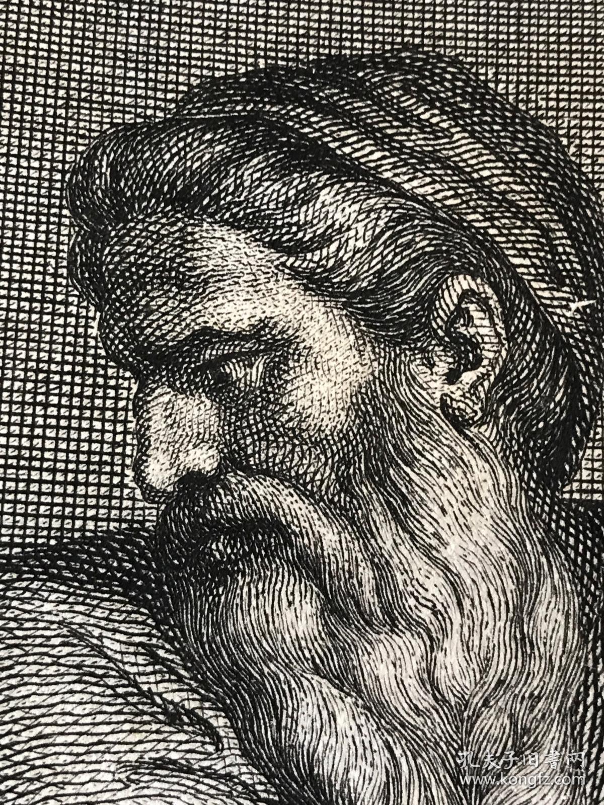 巨幅面铜版画《亚金和亚米拿达》意大利文艺复兴雕塑家米开朗琪罗