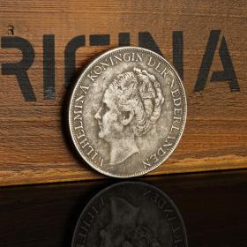 1943年荷兰2.5盾银元 威廉明娜女王纪念银币外国硬币仿古钱币收藏