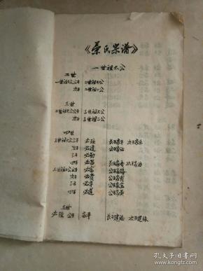 荣氏宗 谱手抄本