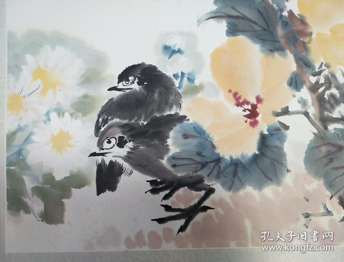 无锡当代书画家陈嘉平花鸟镜片3