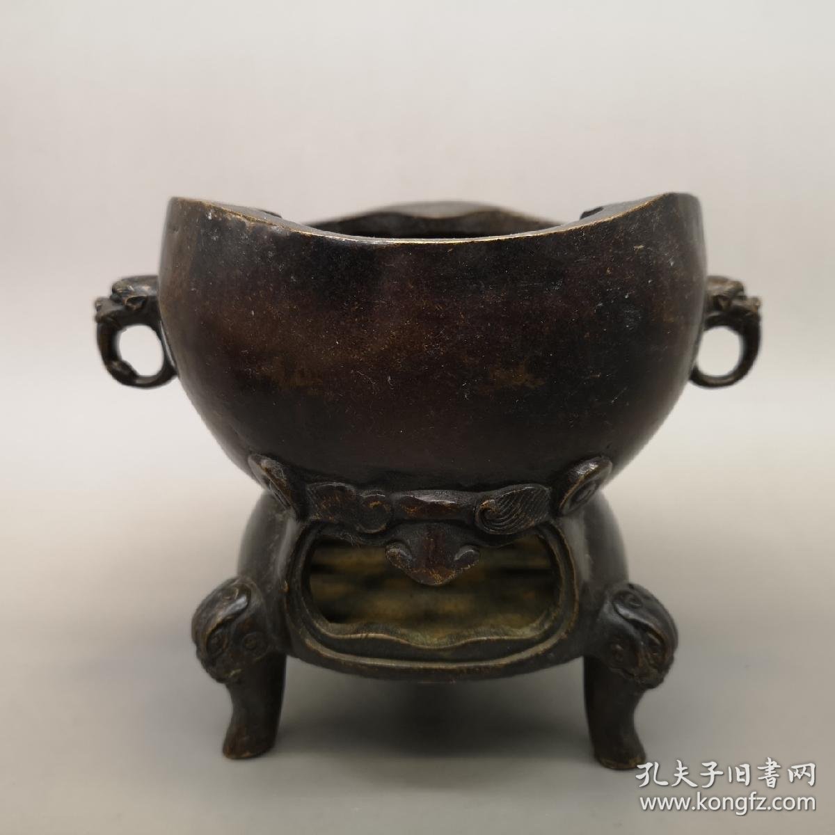 民间旧藏 老铜碳炉 熬药用铜炉