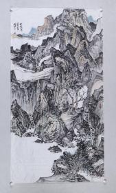 著名画家、齐鲁山水画研究院副院长 张耀明 水墨画作品《云上流瀑》一幅（纸本软片，约15平尺；作品由《中国美术市场报》直接得自于艺术家本人） HXTX100058