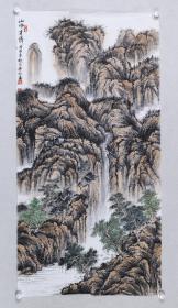 师从于莫小杰等、著名画家 廉奉公 水墨画作品《山水有情》一幅（纸本软片，约8平尺；作品由《中国美术市场报》直接得自于艺术家本人） HXTX100061