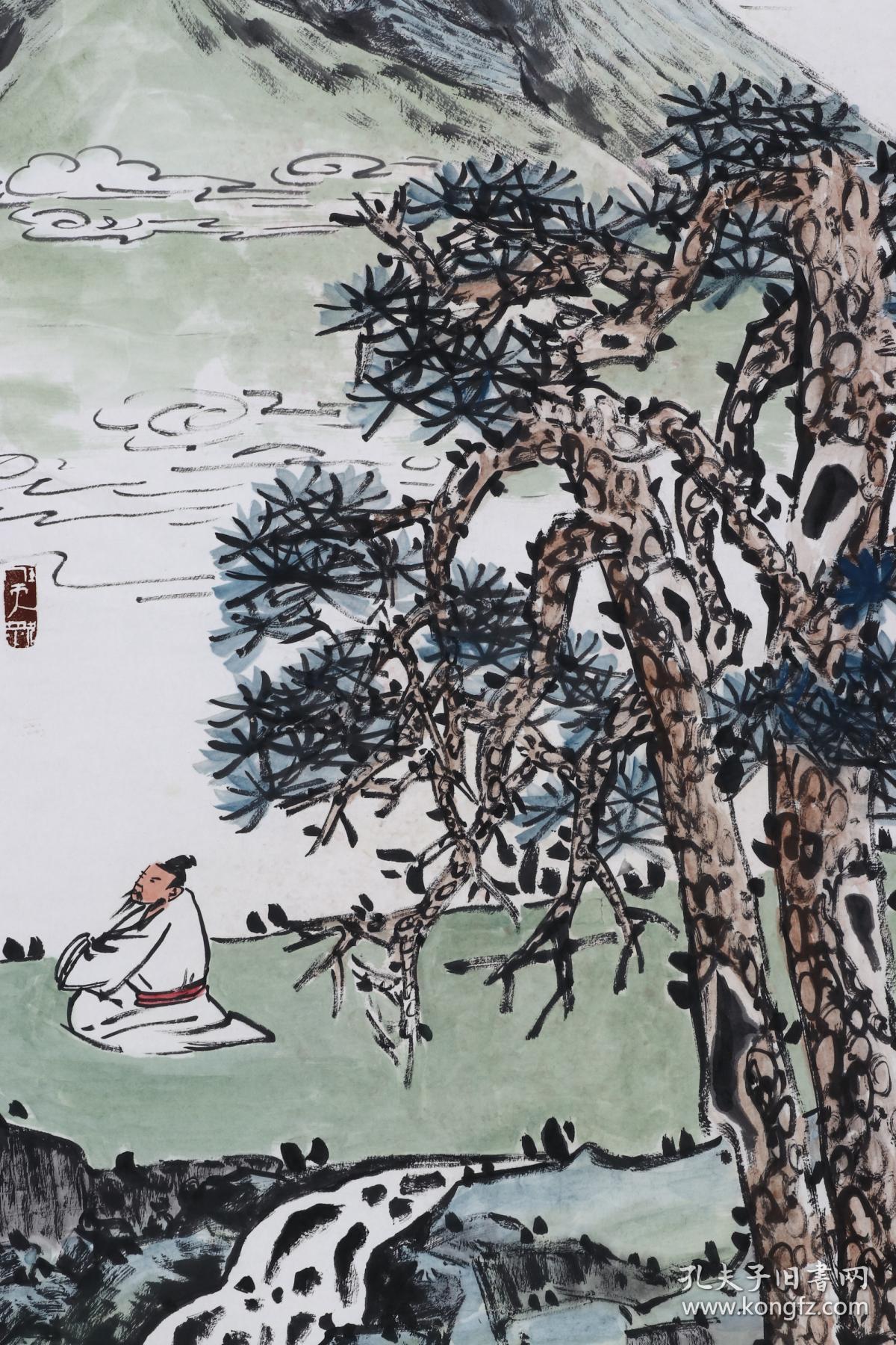 著名画家中国书画界联合会理事张震方水墨画作品松声入耳醉心间一幅纸