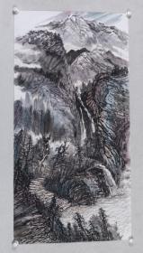 著名画家、中国美术家画院院士 牛建华 水墨画作品《山水》一幅（纸本托片，约8平尺；作品由《中国美术市场报》直接得自于艺术家本人） HXTX100137