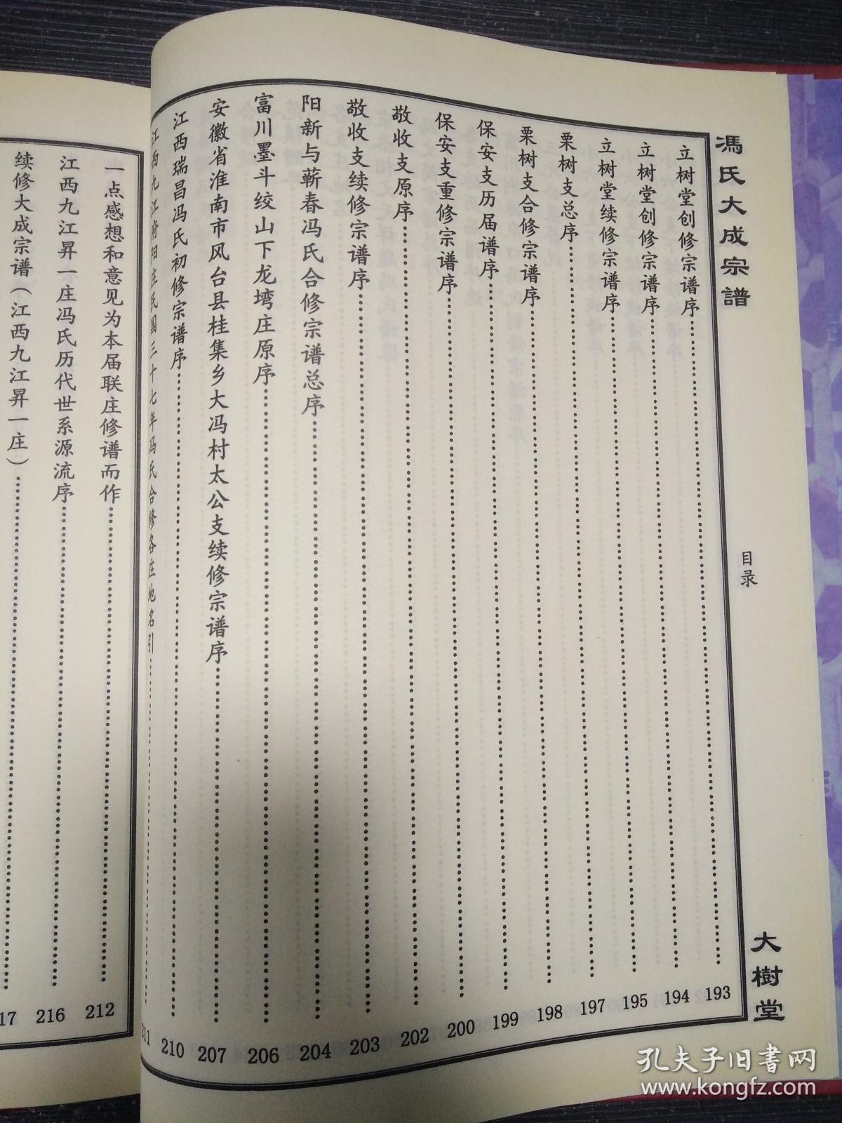 冯氏大成宗谱(大树堂)精装大16开612页
