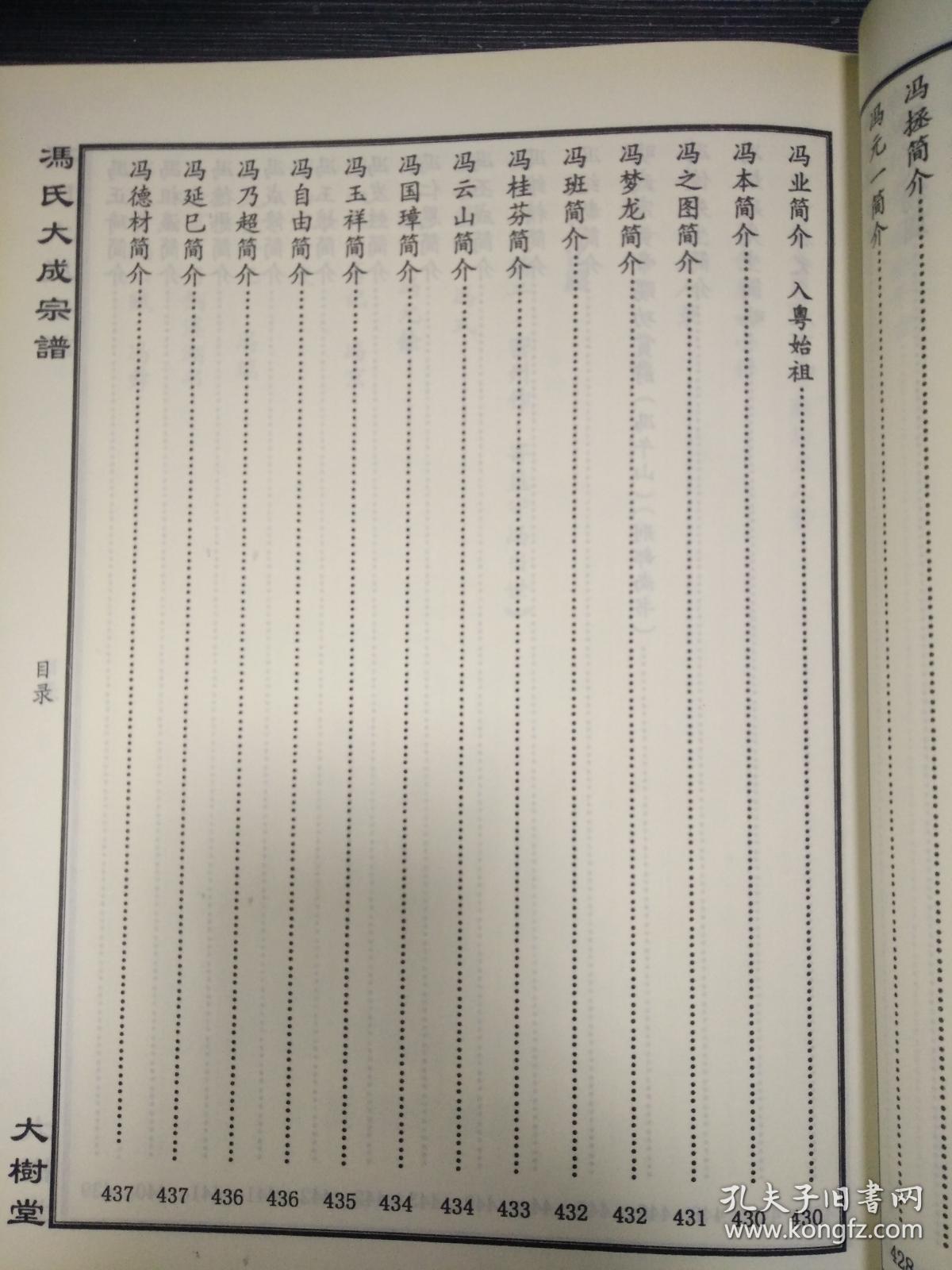 冯氏大成宗谱(大树堂)精装大16开612页