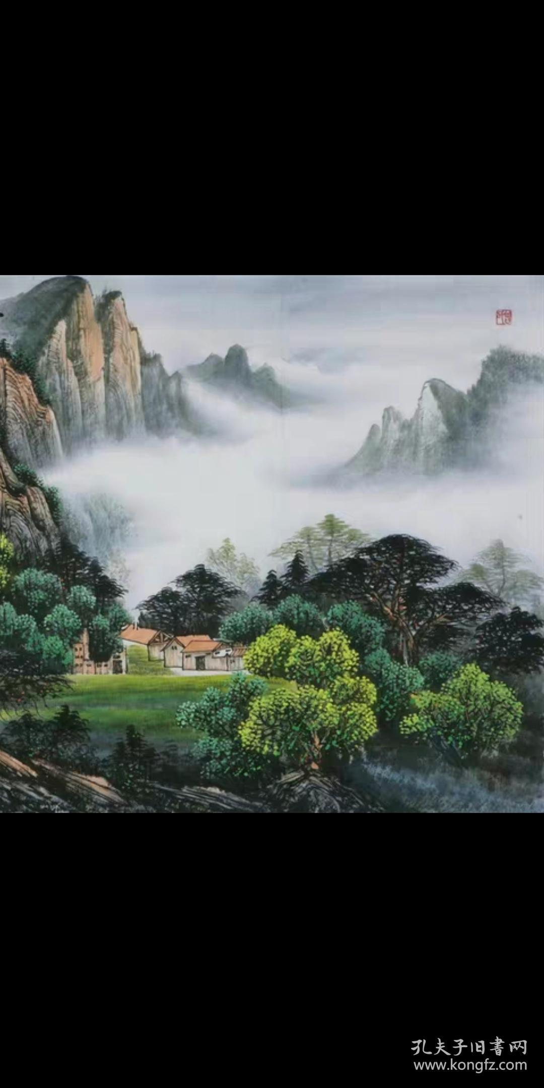 当代曾刚大幅山水国画名家字画纯手绘