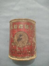 （箱6）建国初期 公私合营 上海万里造漆厂 帆船牌磁漆 铁广告盒，尺寸7.8*6cm