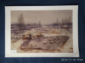 水彩画参赛作品签名照片《故乡的雪》作者：张威