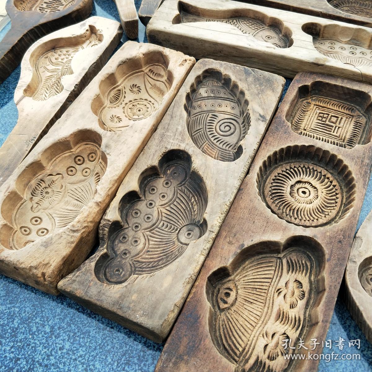 民国印模一堆老木雕民俗传统糕饼点心文化收藏展示