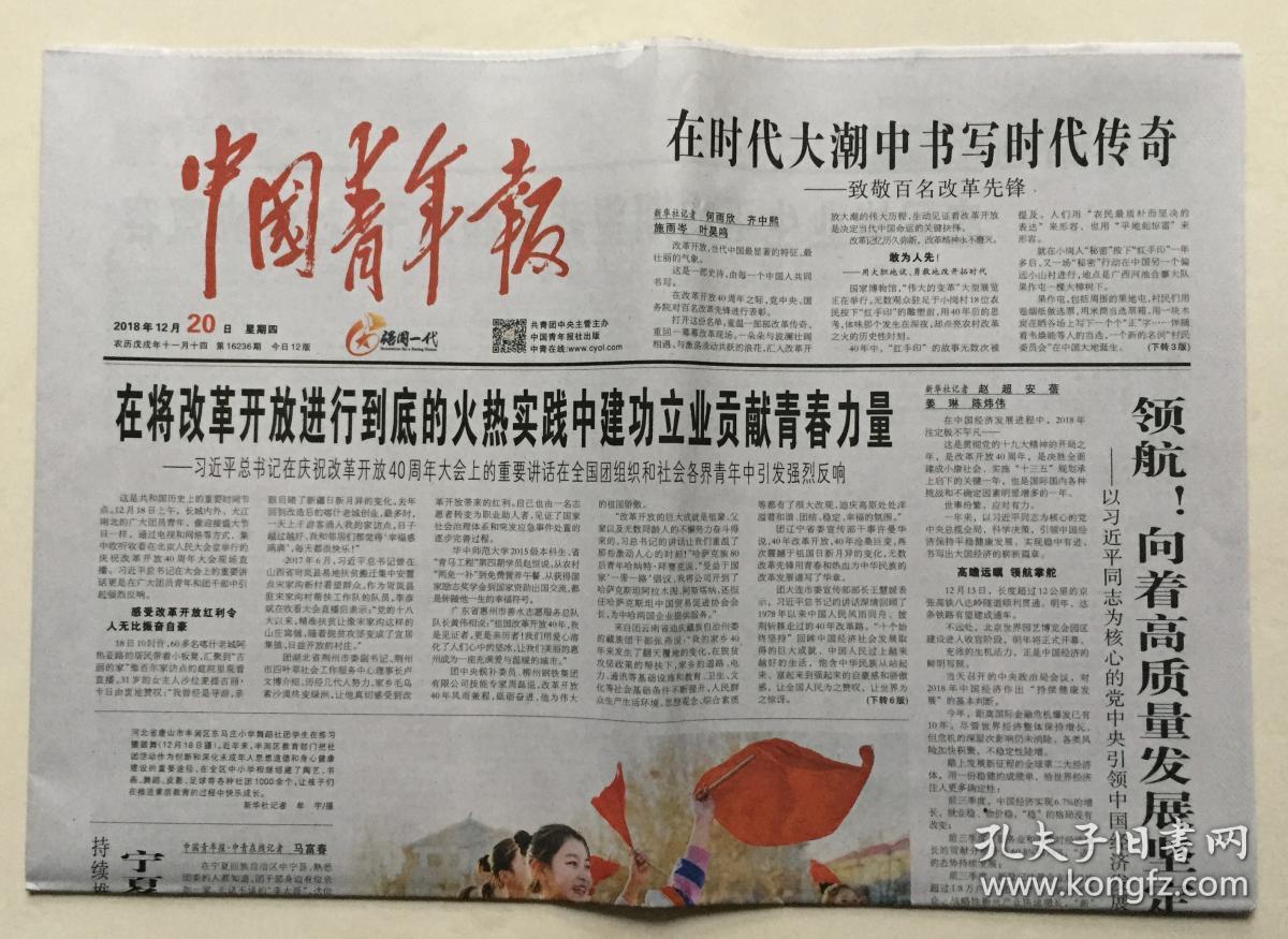 中国青年报2018年12月20日星期四第16236期今日12版邮发代号19