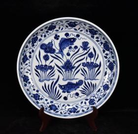 明代永乐青花鱼藻纹盘