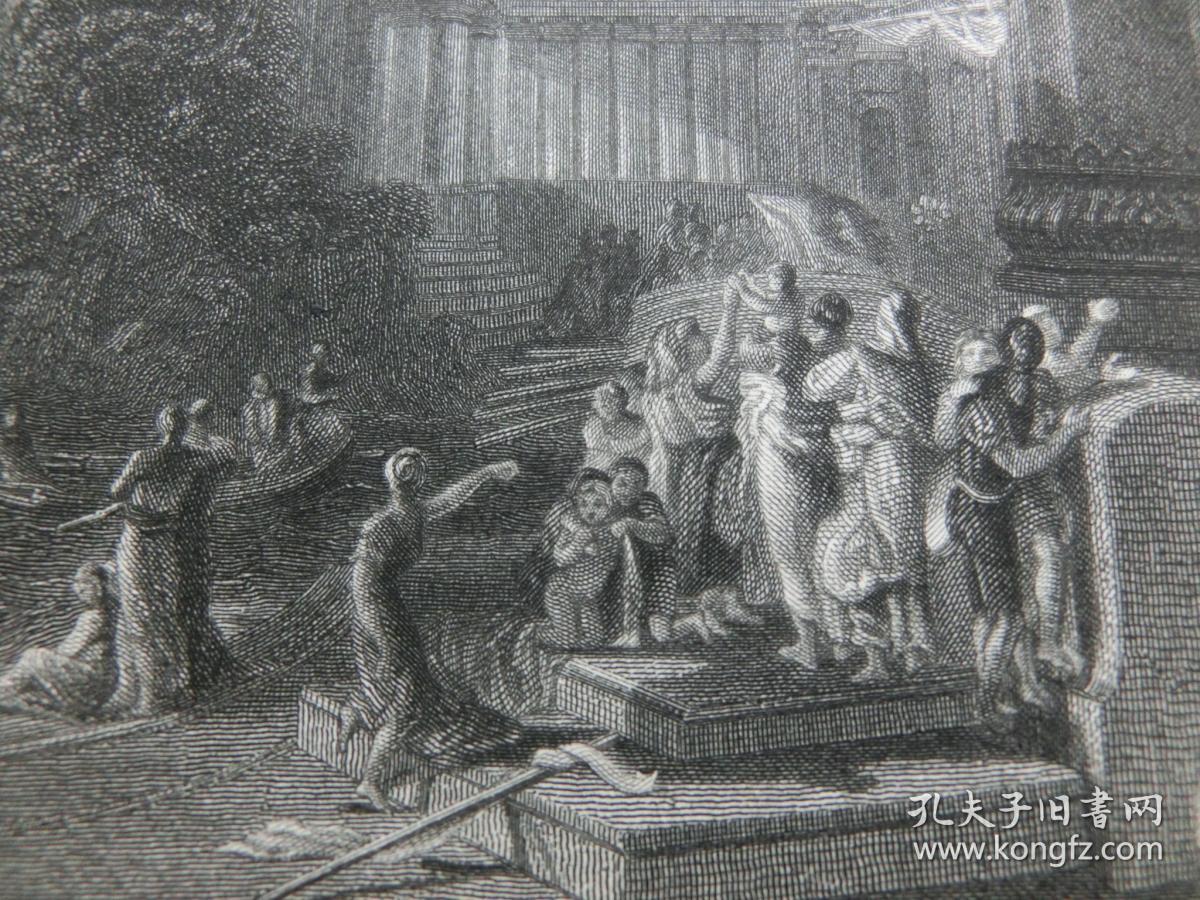 包邮】1863年钢版画 【透纳作品】《迦太基的沉沦》(decline of