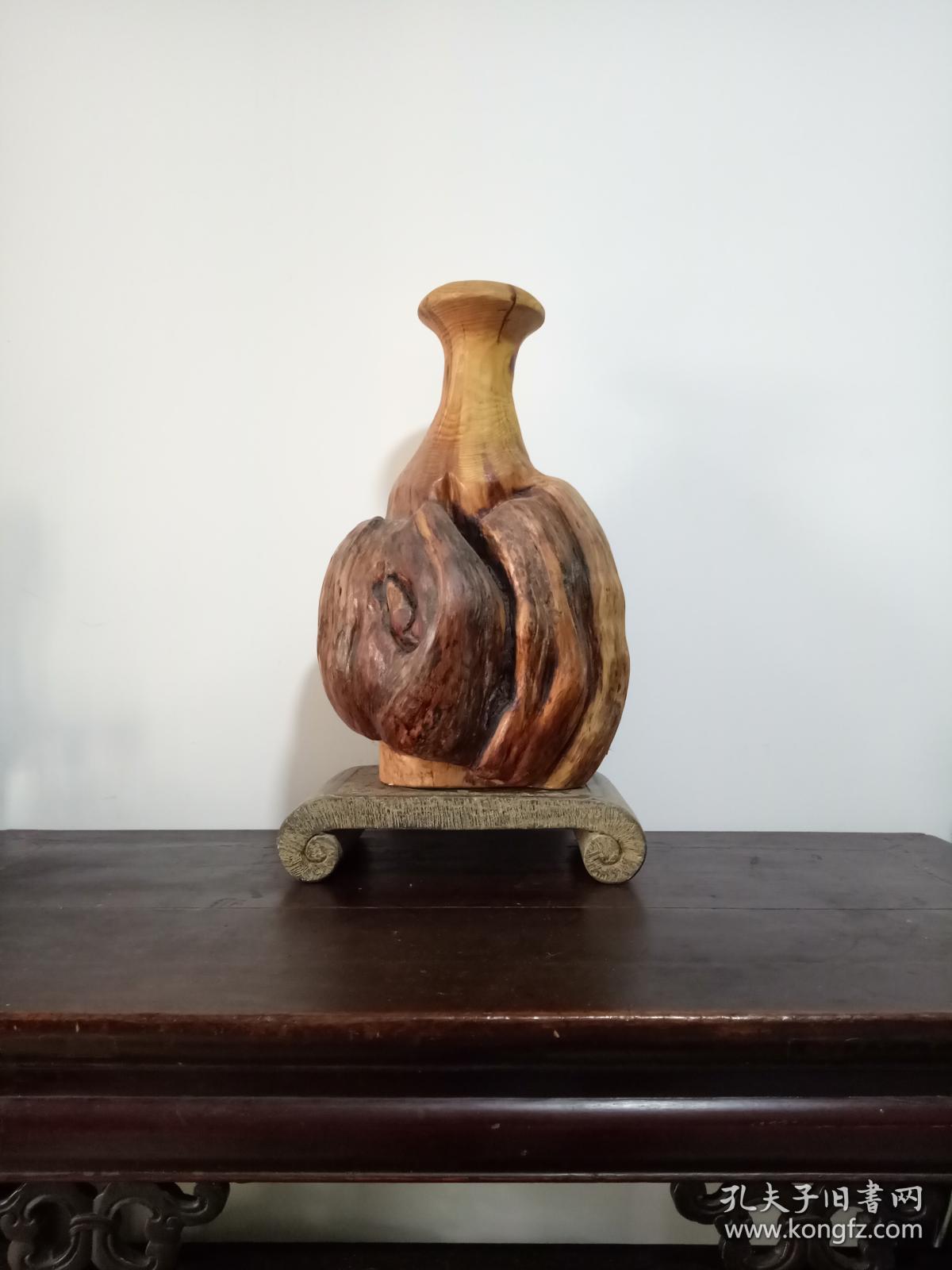 原汁原味原生态的树根瘤雕件【树根雕件造型花瓶】无油漆的木本器具