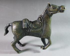 传世美品、原始包浆、工艺精湛、民国黄铜质铜马摆件