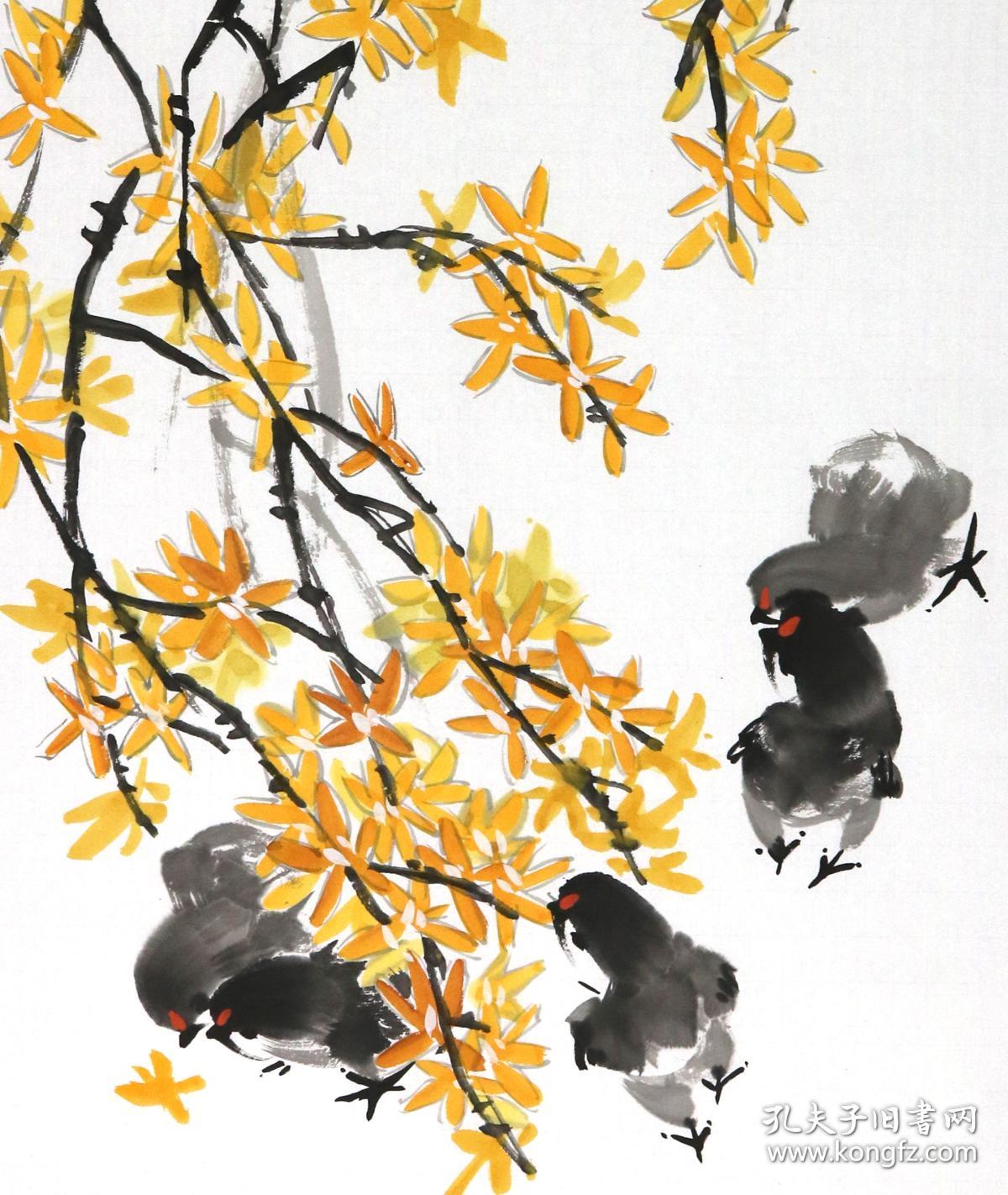 190106047 湖北省美协会员,花鸟画家,【早春】47*88cm_国画_孔夫子