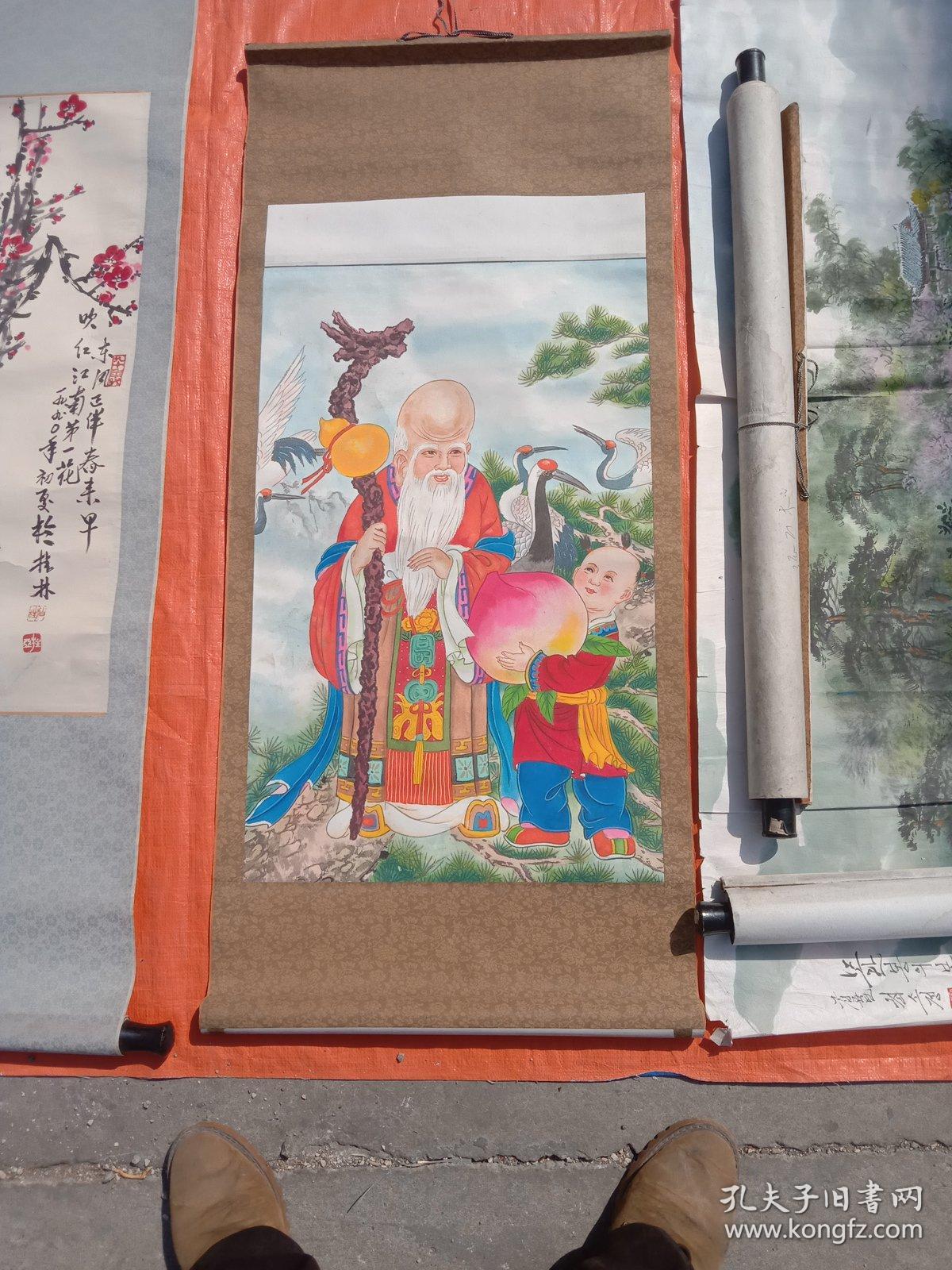 老寿星画,长100宽42