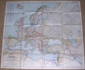 现货 national geographic美国国家地理地图1949年6月Europe and the Near East欧洲及苏联欧洲部分版图