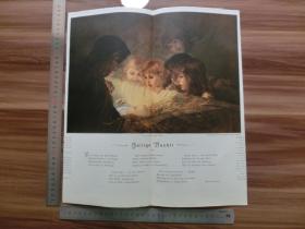 【现货 包邮】1890年套色木刻版画《平安夜》( Heilige Nacht ) （货号601589）