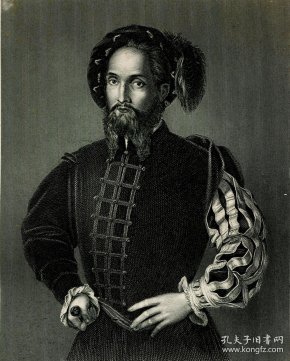 1876年钢版画恺撒博尔吉亚31225厘米