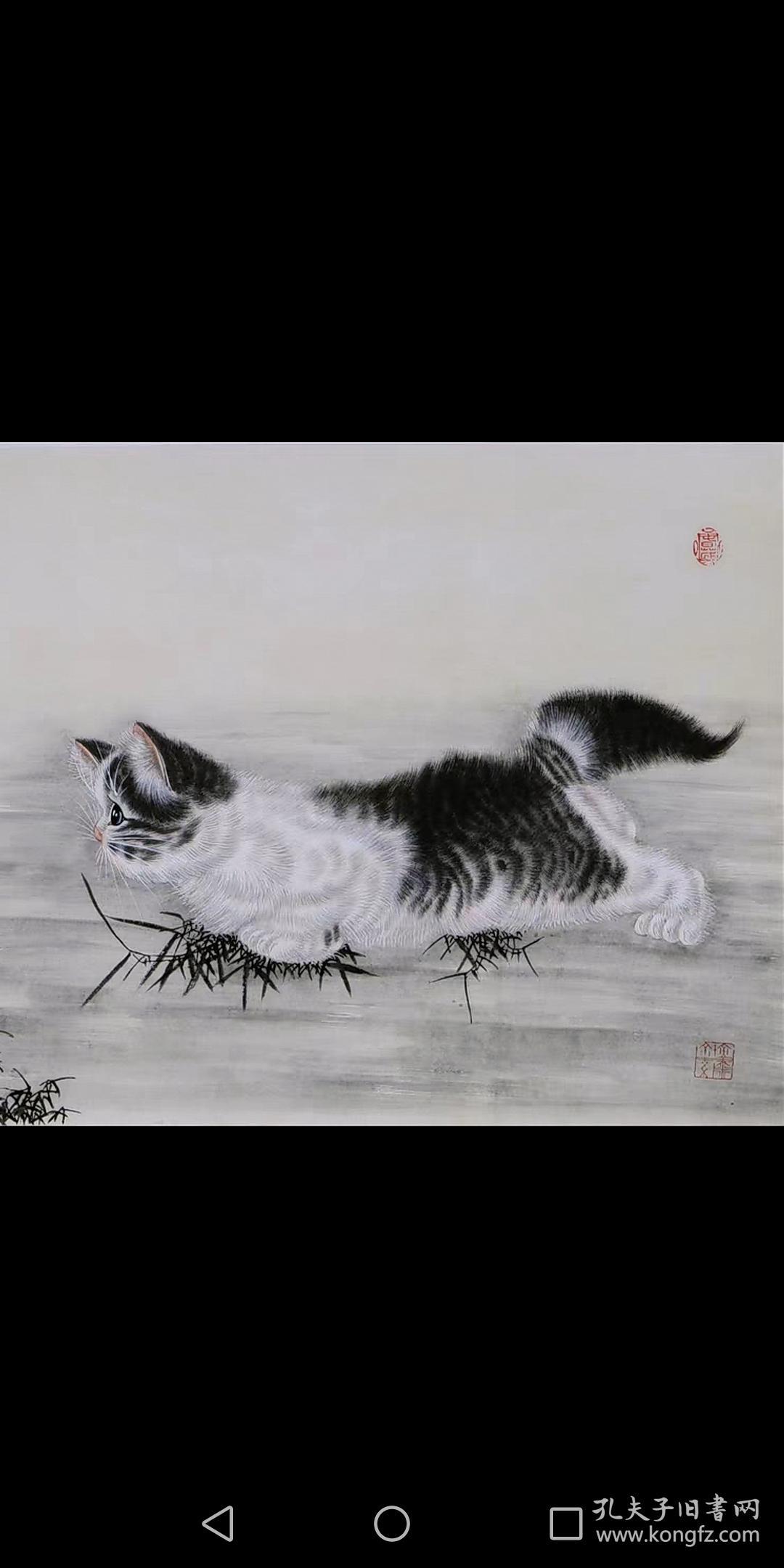 米春茂纯手绘名家字画国画工笔猫