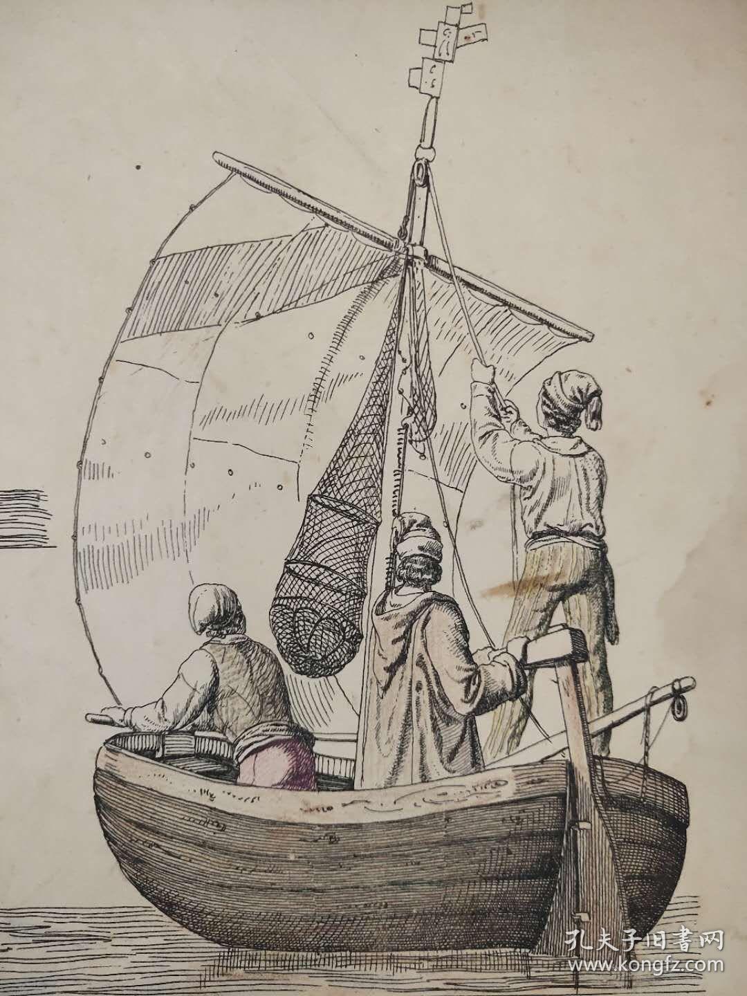 西洋 版画 欧洲 意大利 225 36x24cm 威尼斯渔船