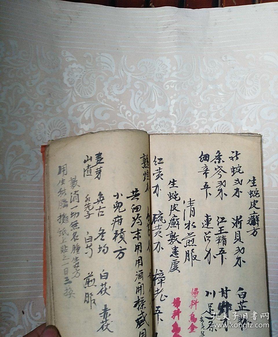 民国医药方手抄本有急性关节炎方盲肠炎气管炎肠胃炎定喘汤搽癣方疮科