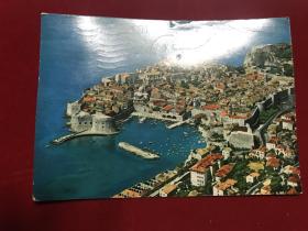 欧美风景名信片一枚，实寄封，带当地邮戳，具体见图。