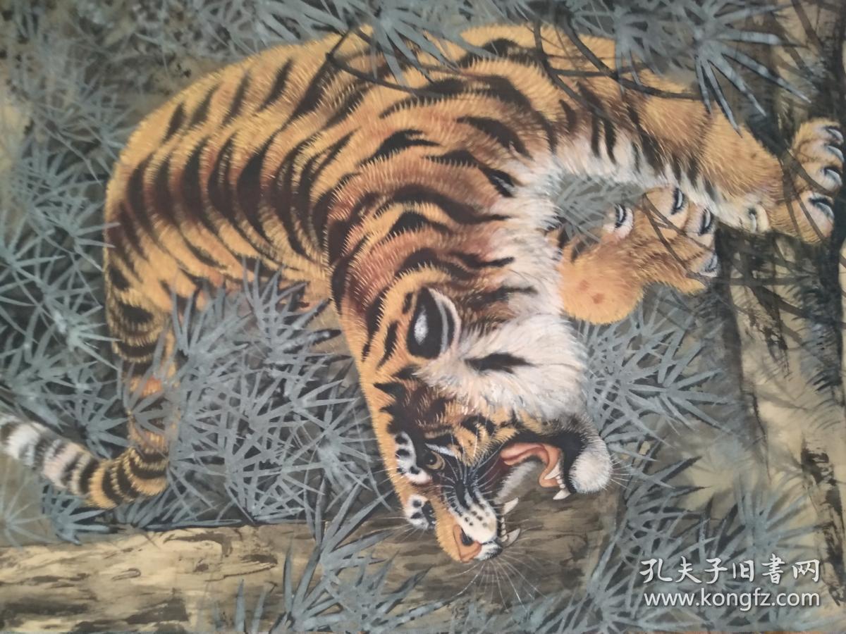 清末日本画家高森碎岩国画猛虎图