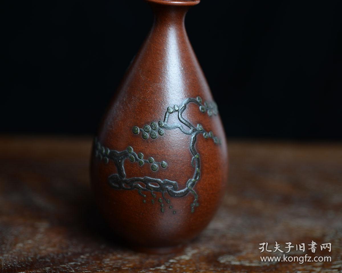 【旧时月色】老紫砂玉壶春小瓶子