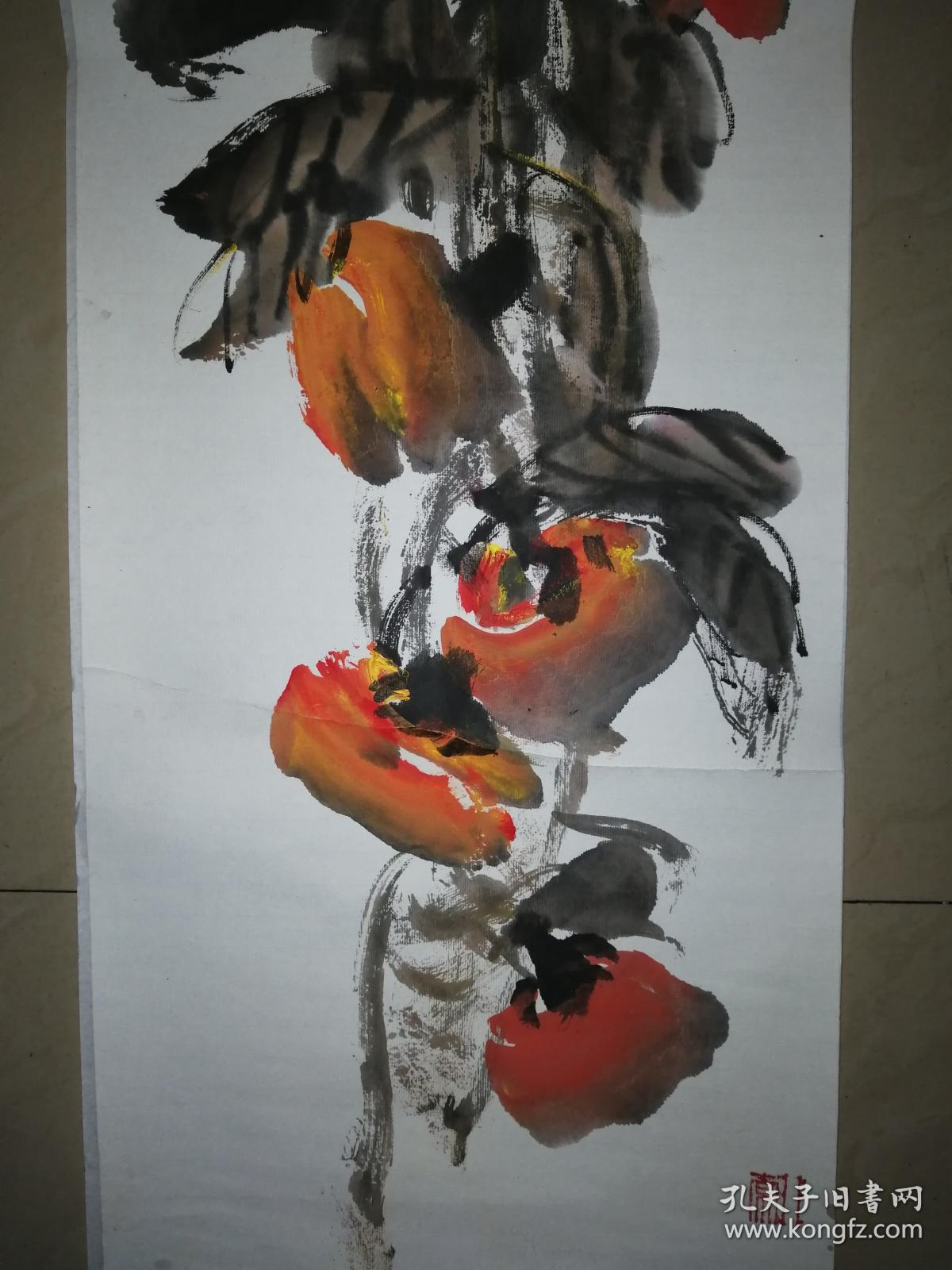 当代著名画家韩青(阿青)大写意花鸟6一幅(保真)