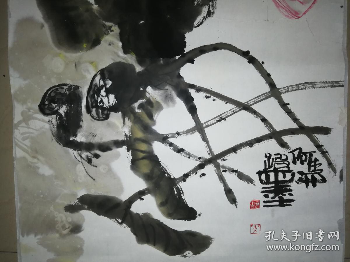 当代著名画家韩青(阿青)大写意花鸟12一幅(保真)