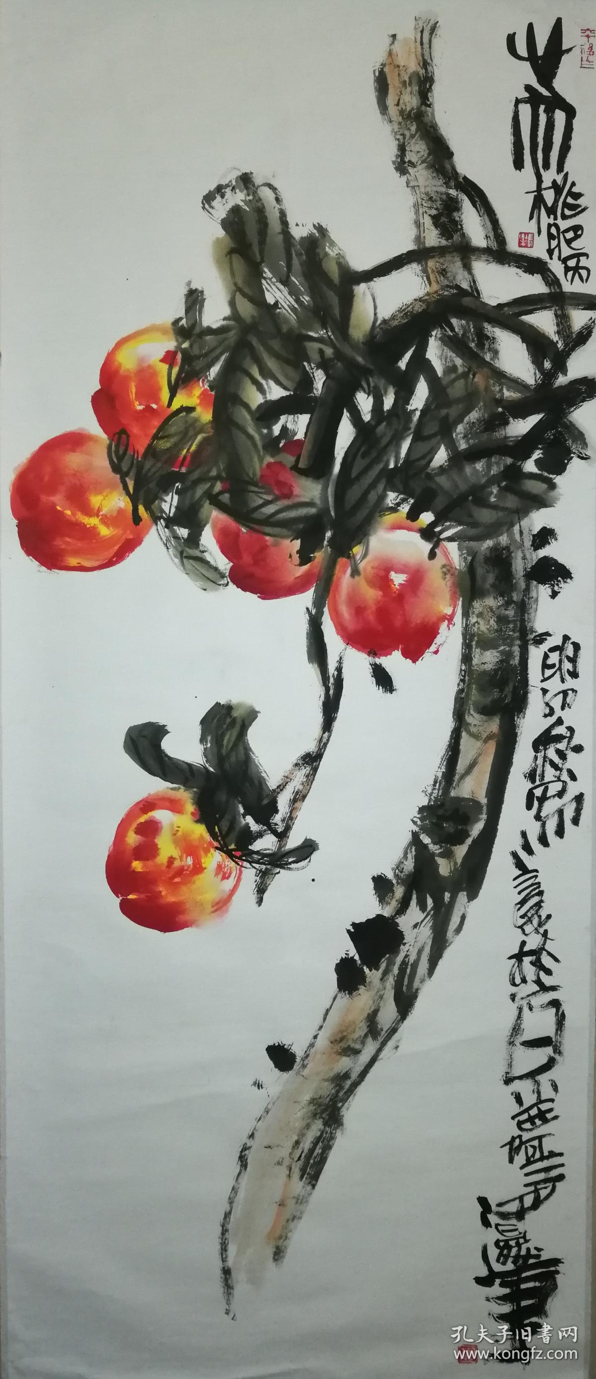 当代著名画家韩青(阿青)大写意花鸟17一幅(保真)