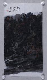 黄定初弟子、著名书画家 余 本海 水墨画作品 《山色淡生烟》一幅（纸本软片，约2平尺；作品由《中国美术市场报》直接得自于艺术家本人） HXTX100601