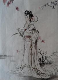 张惠敏先生仕女画（4）作品得自画家本人 保真 不议价