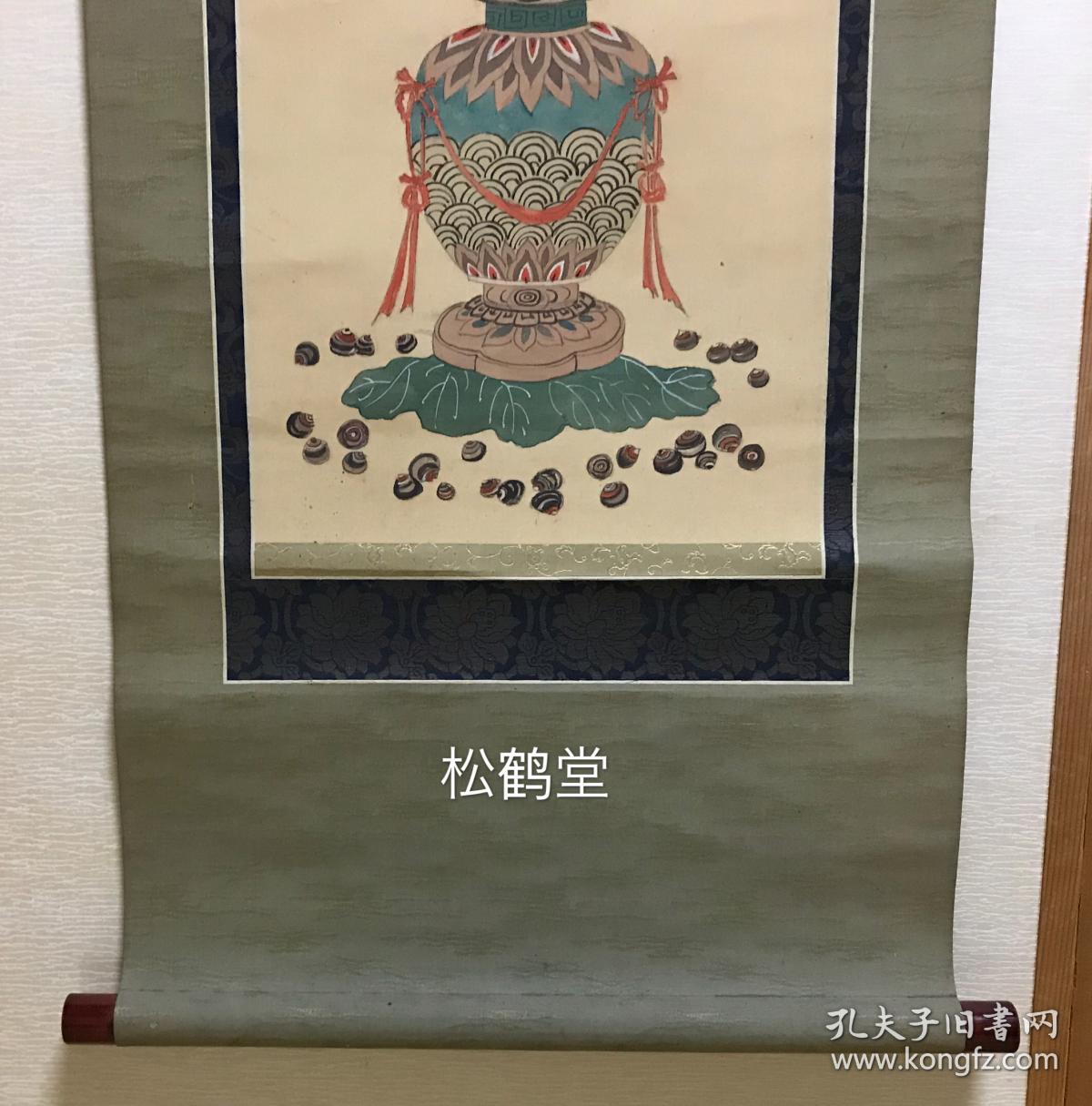 日本佛教密宗密教绘画,《国宝爱染明王》1件,挂轴,绢本,手绘,民国时期