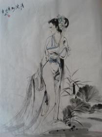 张惠敏先生仕女画（6）作品得自画家本人 保真 不议价