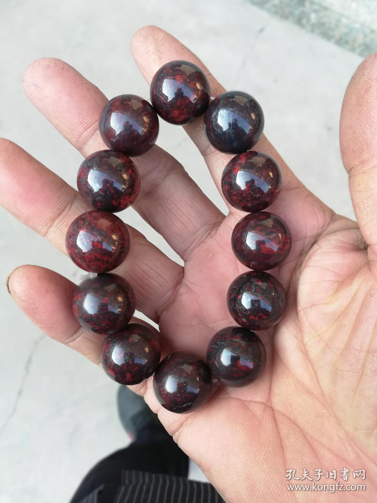 新疆哈密 花红伊丁 陨石手链 陨铁一串12颗1.8厘米