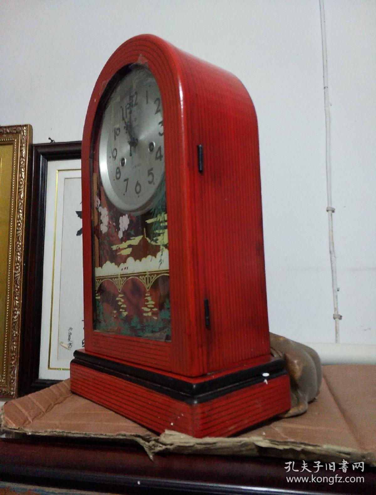 文革时期"北极星"牌延安桥图案15天座钟