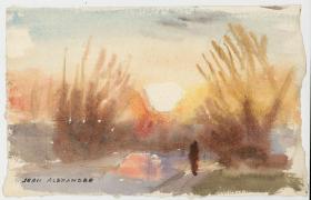 英国水彩原作 Jean Dryden Alexander (1911-1994) - Two Mid 20th Century Watercolour
 尺寸： 15.5 x 24.5cmcmcm