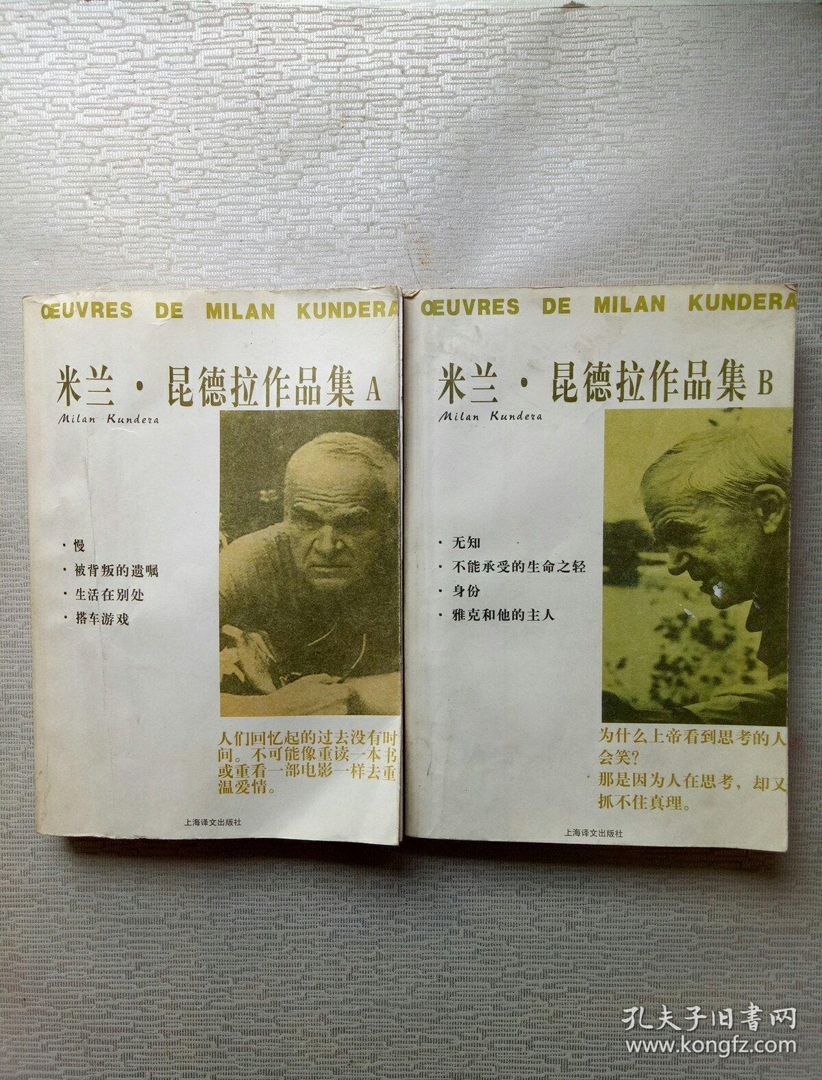 米兰昆德拉作品集a(扉页字迹 书皮水印)