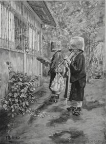 1905年木口木刻版画《日本的朝圣》41×28厘米