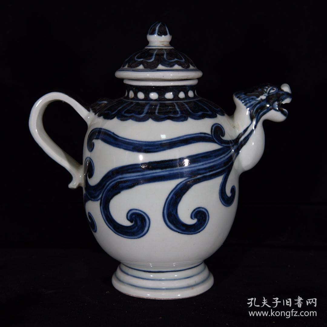 明宣德青花凤头壶 尺寸18*17